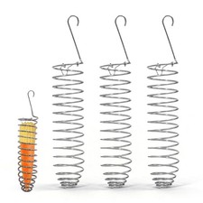 3Pcs Stainless Steel Bird Food Holder Set - Hanging Foraging Basket Cage Acce...