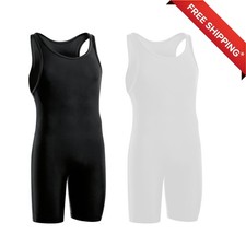 Unisex Wrestling Singlet One Piece Bodysuit Gym Training Suit Spandex Sportswear