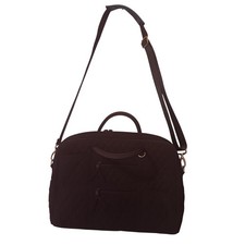 EUC Vera Bradley Solid Brown Quilted Computer/Laptop Bog