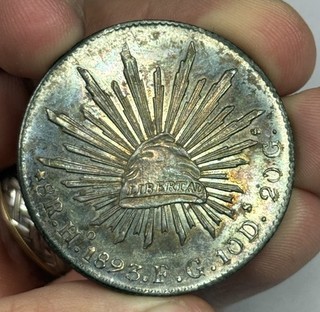 1893 Ho FG Hermosillo Messico 8 reales non circolati