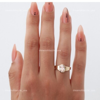 14K Gold Brilliant Cut Lab Grown Diamond Solitaire Engagement Mothers day Ring