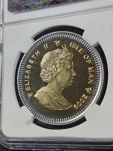 ๐ 2009 Isle of Man 1 Crown Angel BiMetal 1 oz Gold + 1 oz Silver NGC PF69 Coin - Picture 4 of 5