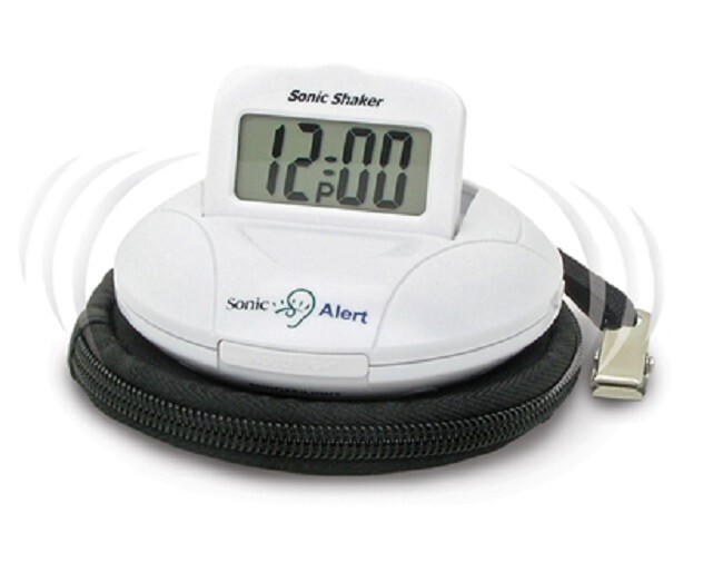 NEW Sonic Alert SBP100 Small Light Weight Travel Sonic Shaker Alarm Clock