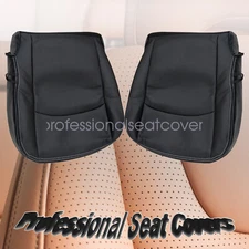 Driver & Passenger Bottom Leather Seat Cover Black For 2013-2018 Dodge Ram 1500