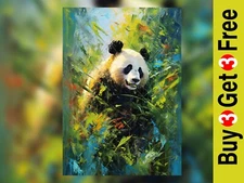 Expressive Panda Portrait Art Print 5" x 7" - Colorful Wildlife Wall Decor