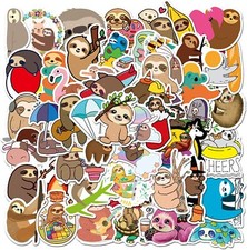 50pcs Funny Lazy Sloth Stickers for Kid Teen Decor Laptop Luggage Scrapbook