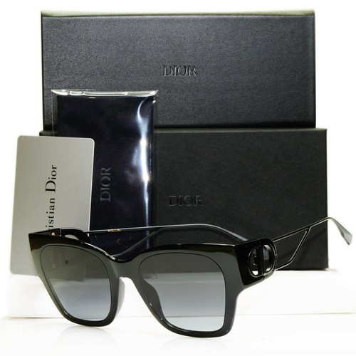 Authentic DIOR Occhiali da sole da donna 30 Montaigne 1 Quadrato Nero  Lucido Oversize | eBay