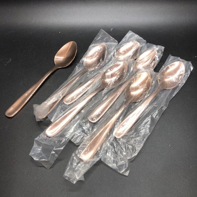 Teaspoon Demitasse Espresso Spoons 18/10 Stainless Steel Copper Rose Gold Set 7