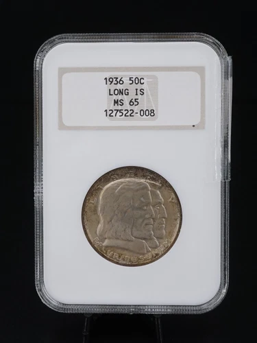 1936 Long Island Tercentenary Silver Half Dollar Coin NGC 50c MS65 CN354
