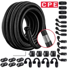 6AN-8AN-10AN 10FT 20FT CPE Braided Nylon Fuel Line Kit with 26 Hose Fittings 