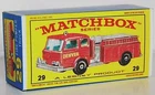 Matchbox Lesney No 29 Fire Pumper Truck Truck Empty Repro E  Box