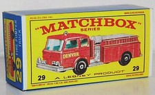 Camión Bombeo Matchbox Lesney Nº 29 Camión Vacío Repro Caja E