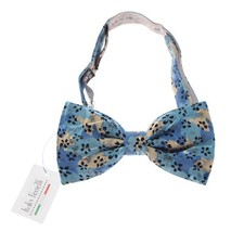 Italo Ferretti NWT Bow Tie Adjustable Size in Blues/Tan/Black 100 Silk