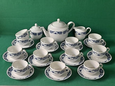 SERVIZIO TÈ THE X 11 PERSONE 12 TAZZE PORCELLANA FIORI BLU RICHARD GINORI. BW36