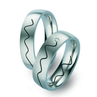 Titanfactory Titan Trauringe 51870 mit Brillant 0.02 ct. Diamant