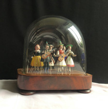 7 Antique Miniature Dolls Bristle Dancing Borstentänzern Piano-Püppchen Carved