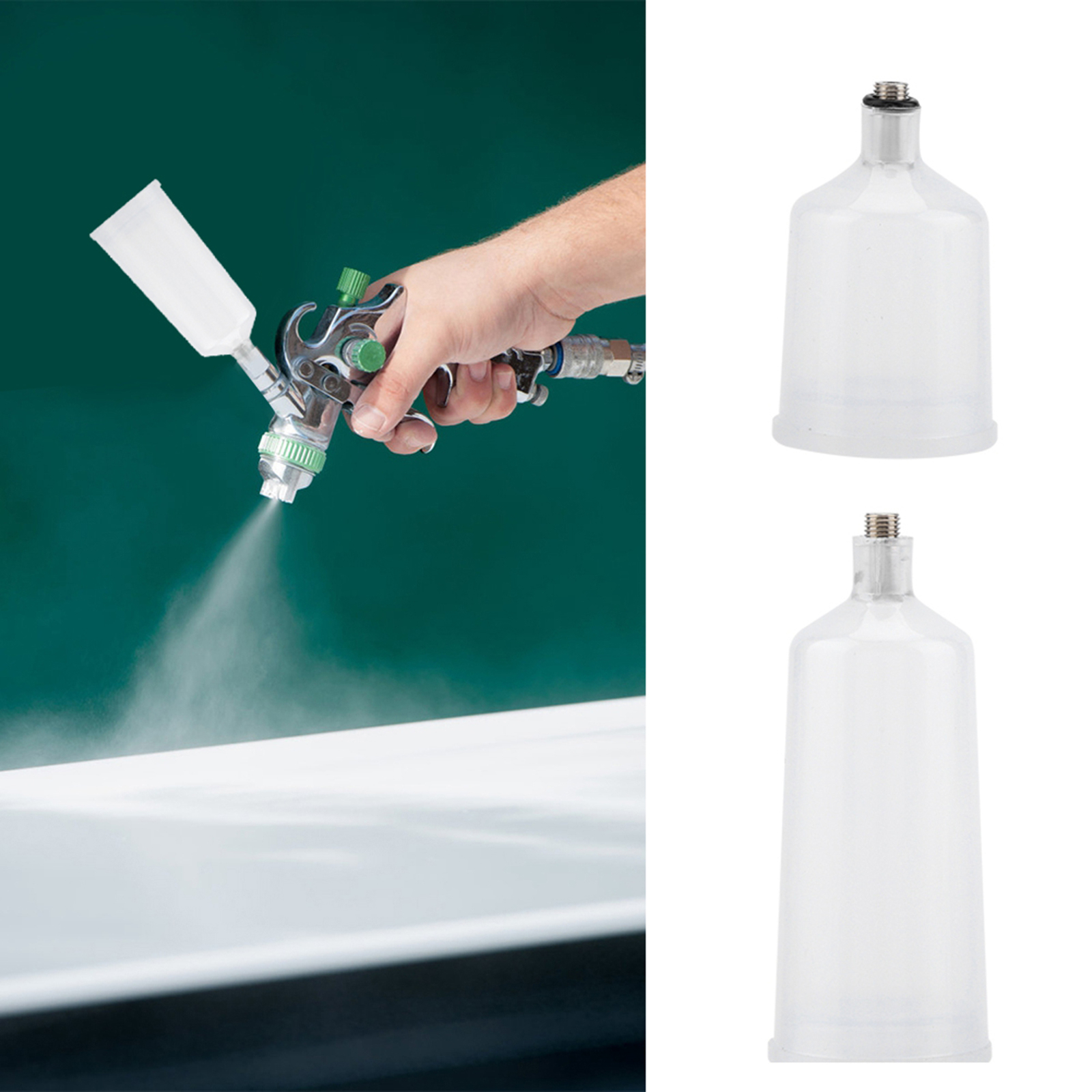 2PCS/Set Plastic Spray Paint Gun Airbrush Cup Pot Fastmover Threaded eBay