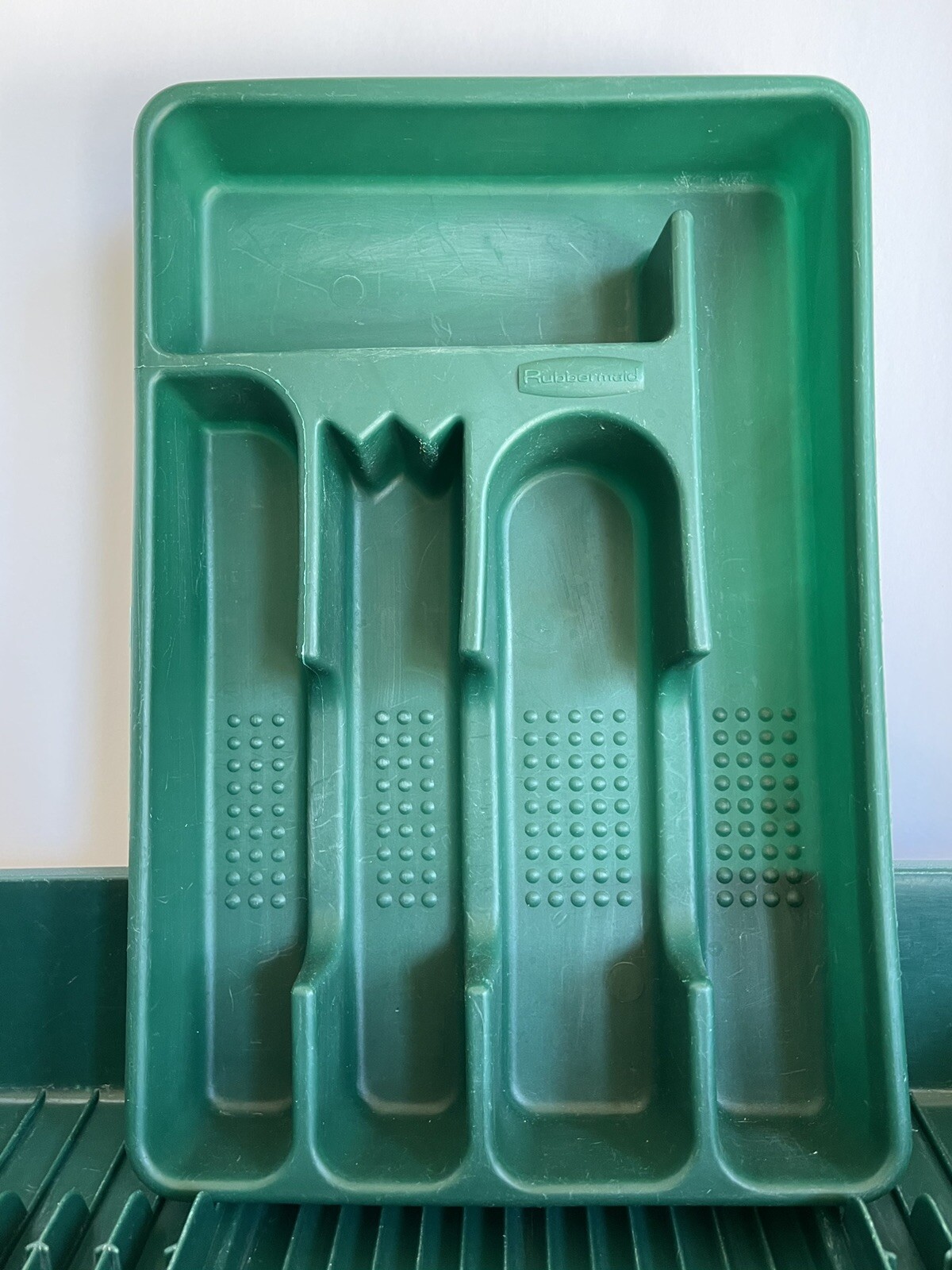 RARE Vtg Kitchen Rubbermaid Dish Drainer Drying Rack And Silverware