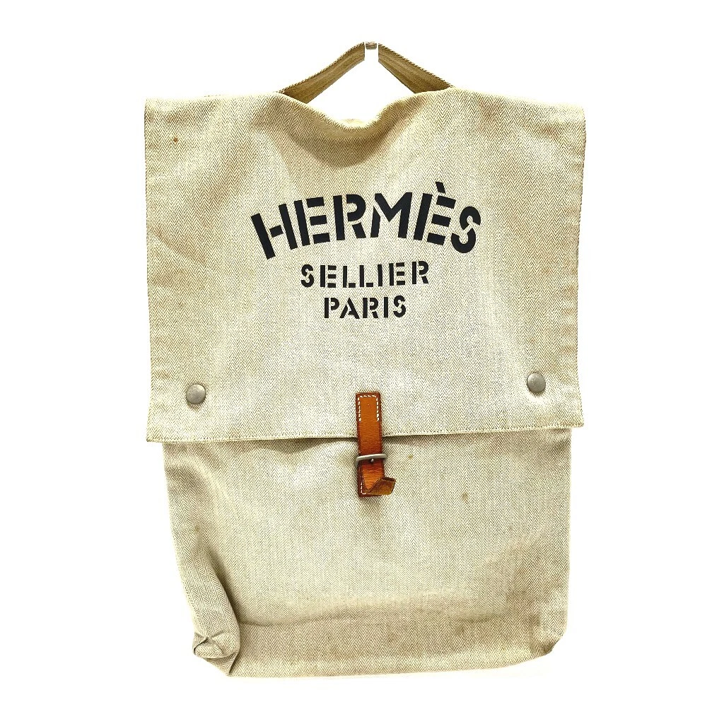 HERMES Toile H Baggy baggage Belt flap Hand Bag Toile H natural