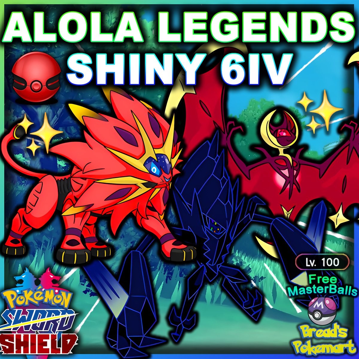 Shiny Lunala Event Pokemon for Pokemon For Sword & Shield on Switch