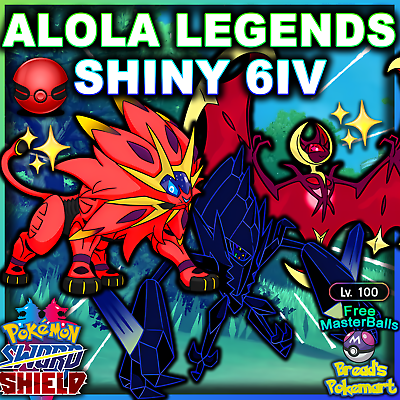 Ultra Square Shiny 6IV Solgaleo, Lunala, and Necrozma Legendary