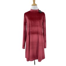 Forever 21 Dress Womens M Medium Sangria Crush Velvet Cut Keyhole Back Mock Neck
