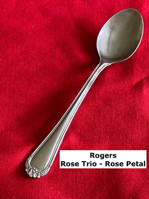 Rogers TRIO ROSE ROSE PETAL Teaspoon 6 1/8'' Stainless Steel Flatware