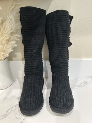 UGG Classic Cardy Button Knit Sweater black Women's US Size 6 | eBay