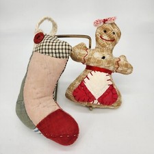 Hand Pieced Stitched Vintage Old Quilt Patchwork Christmas Tree Ornaments RUSTIC