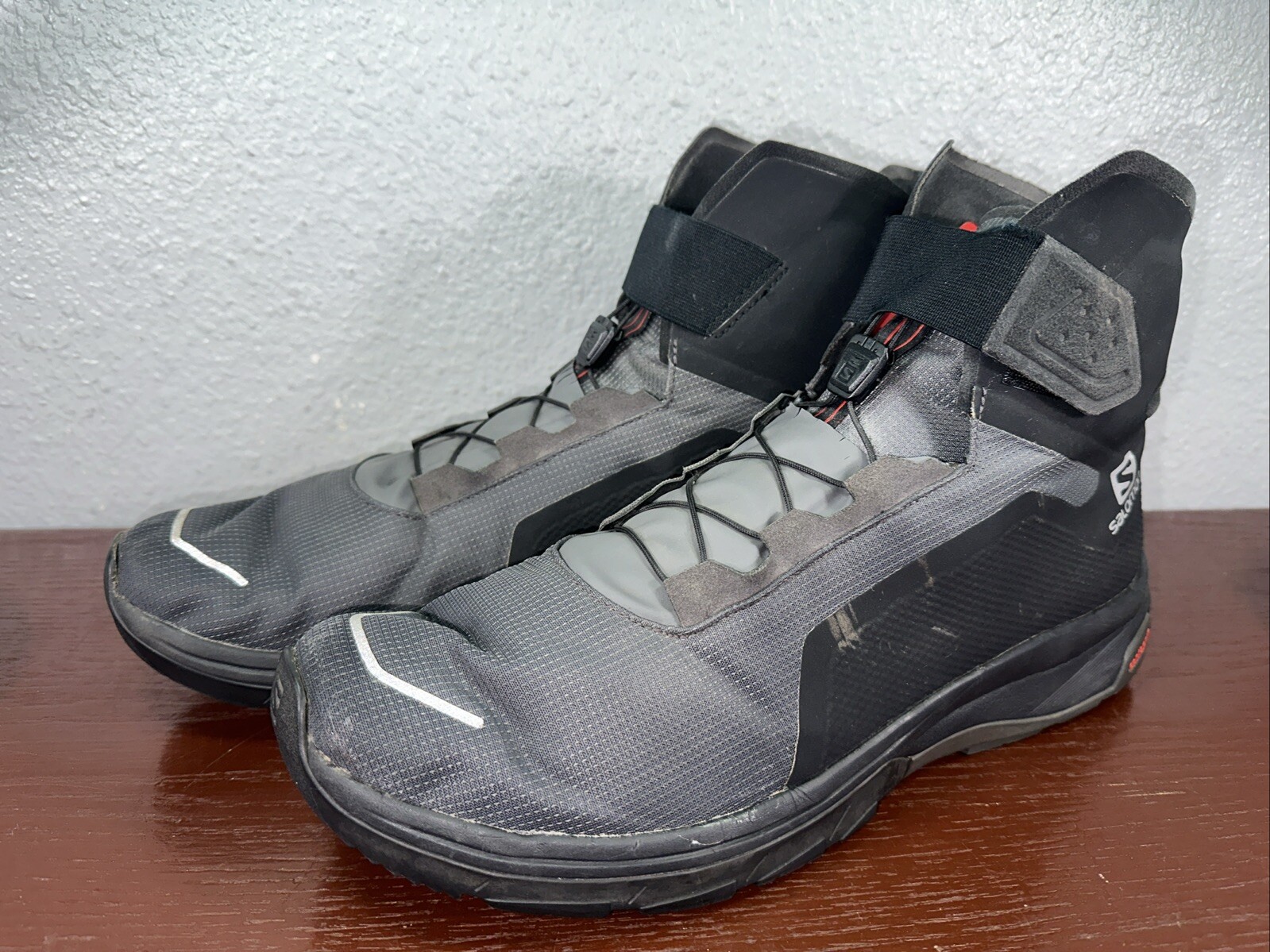 Stivali da trekking Salomon T Max WR da uomo Nero Grigio Taglia 13 407343 EUC