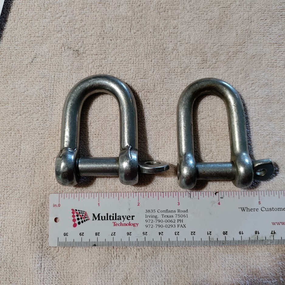 Large Stainless Steel D Shackle 3 INCH LONG Marine Grade | eBay