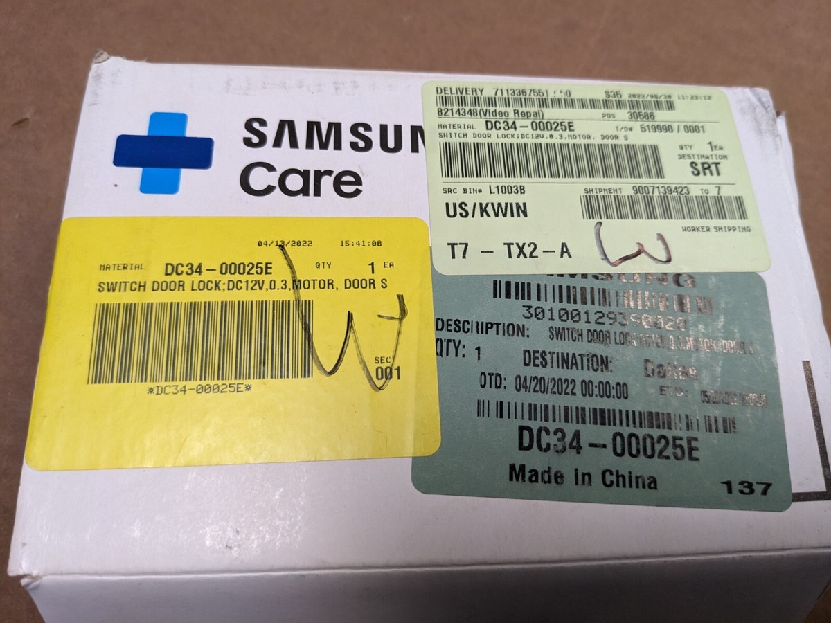 Samsung Washer Lid Lock Assembly DC34-00025E AP6225255 PS12072637
