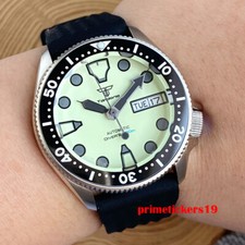 Tandorio NH35 NH36 Full Green Luminous 37mm Automatic Men Watch Sapphire 20Bar
