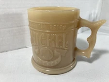 Vintage Whataburger Butterscotch Buffalo Nickel Opaque Coffee Cup Mug Made USA