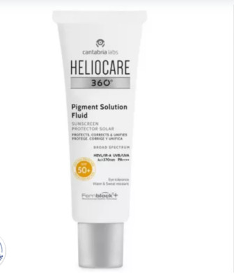 Heliocare 360 pigment solution fluid sunscreen protects corrects unifies 50 ml