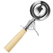#6 Portion Scoop 5.3 oz Disher Food Cupcake Muffin 18/8 Stainless Ivory