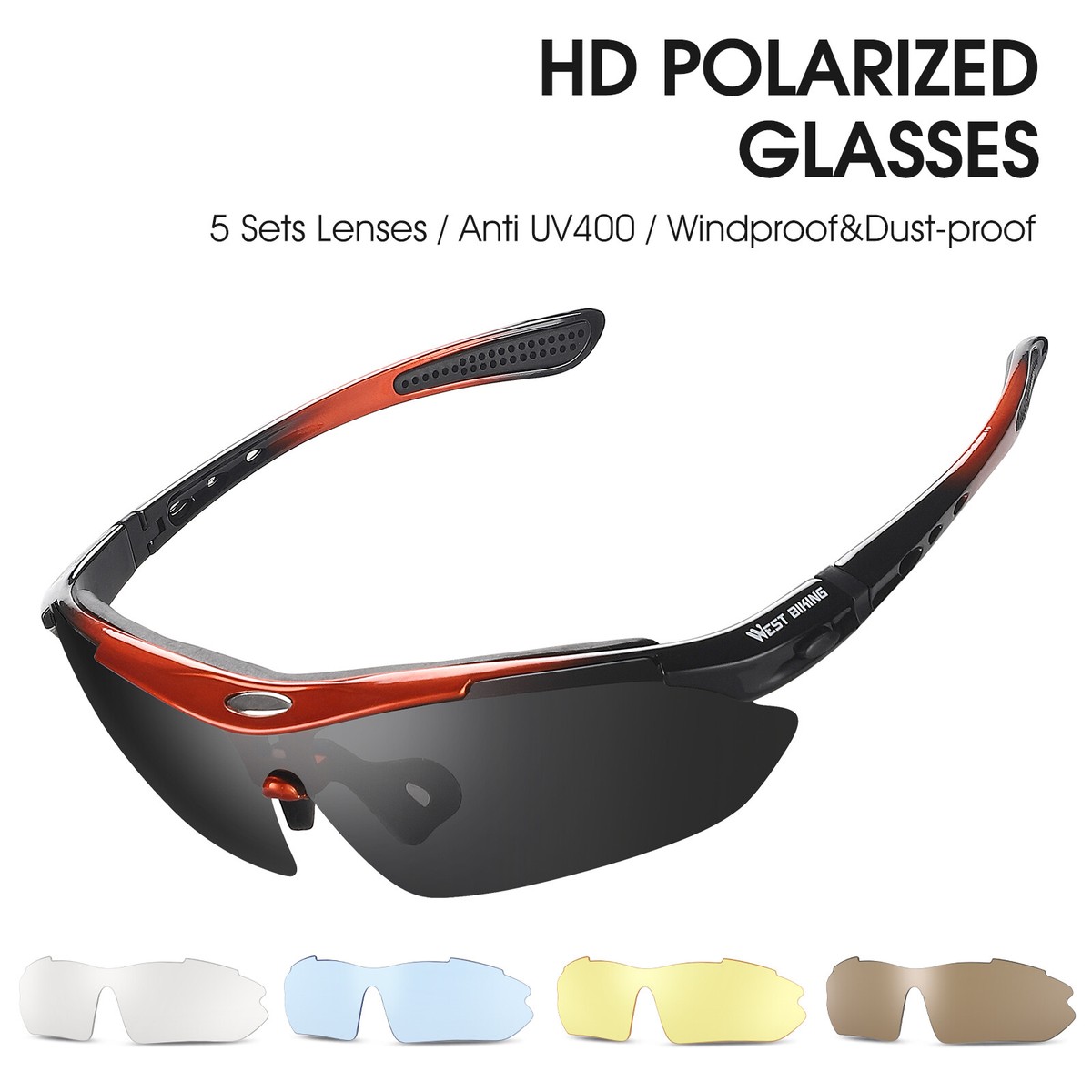 WEST BIKING Polarized Cycling Fishing Sunglasses Sports Glasses
