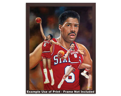 Julius Erving Dr J Philadelphia 76ers Sixers NBA Basketball Doctor