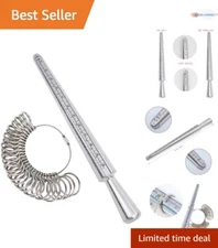 Aluminum Ring Sizer Mandrel & Stainless Steel Gauge - Complete Sizing Solution