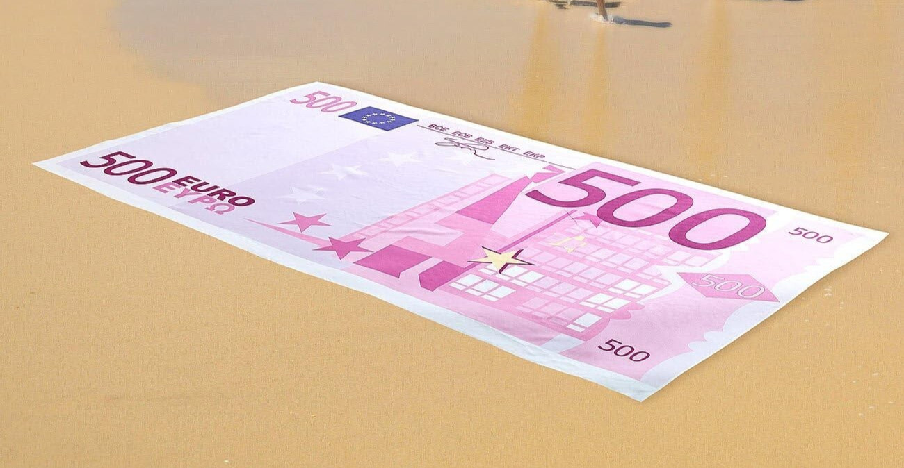 NEU Mikrofaser Duschtuch 500 Euro Schein Strandtuch 180x90 cm für Pool See Reise