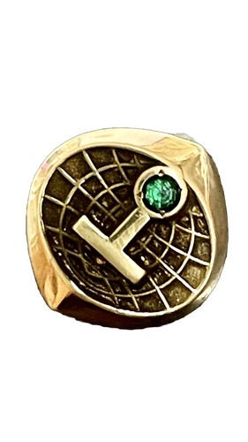 Fermoir à Cravate Vintage Années 40-60 En Cuivre émaillé (noir, Vert, Jaune) 72414