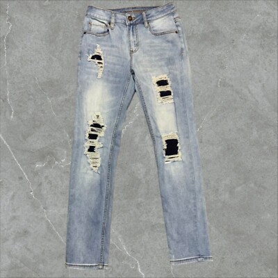 Rue 21 Premium Skinny Jeans Women's Size 26 X 30 Denim Supreme Flex Distressed
