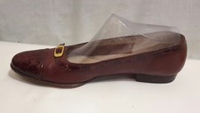 Salvatore Ferragamo Boutique Shoes Women's 7 AAA Cap Toe Faux Alligator Italy
