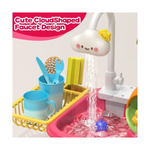 Kitchen Play Sink Toys with Running Water for Kid,4-in-1 Electric Dishwasher ... - Picture 3 of 7