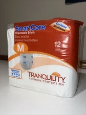 Tranquility SmartCore Disposable Briefs Adult Size Medium  Diaper w/ Tabs Qty 12