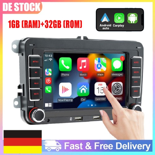 7" Für VW GOLF 5 6 Passat Touran Carplay Autoradio Android 11 GPS Navigation RDS