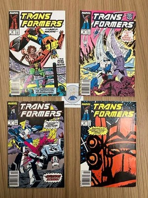 Transformers Set of 4, Issues #55, #56, #57, #58, newsstand, 1989 FN/VF