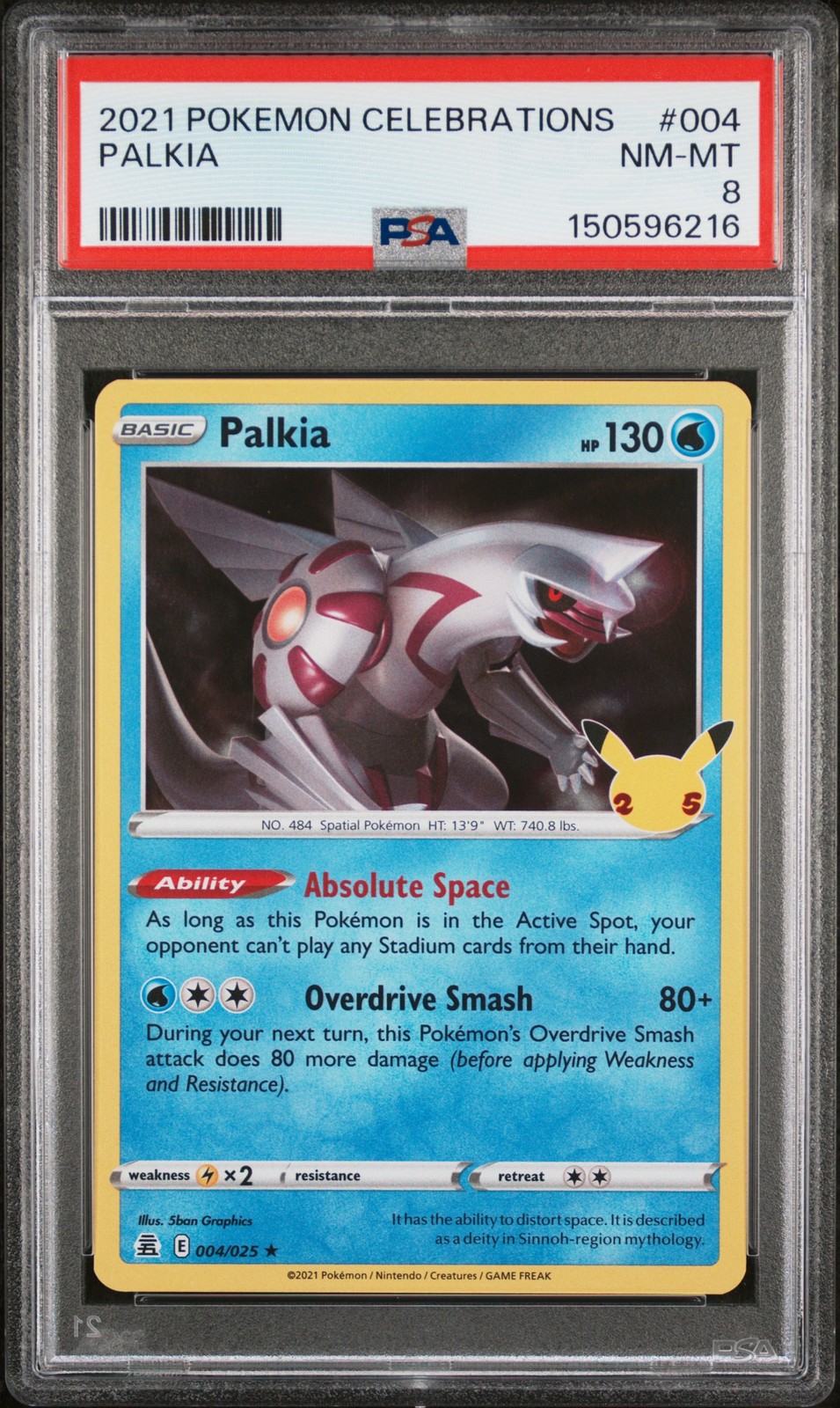2021 POKEMON CELEBRATIONS #004 PALKIA PSA 8