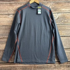Under Armour Coldgear Shirt Mens Large Fitted Mock Neck Gray Compression