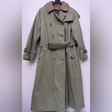 VTG 80's Burberrys Trench Coat Full Removable Lining Nova Women's 14 Extra Long
